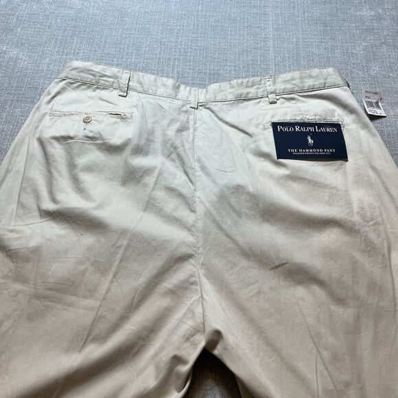 Polo Ralph Lauren Pants Mens 40x32 Beige Hammond Pleated Classic Fit Chino NEW - Picture 6 of 6